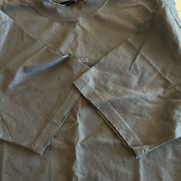 BALENCIAGA unisex black distress shirt size m - Picture 4 of 14